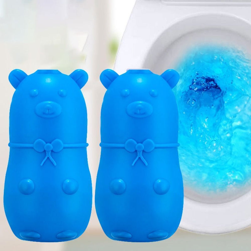 Cute Bear Blue Bubble Toilet Cleaner Magic Automatic Flush Toilet Cleaner Helper Blue Bubble Cleaning Deodorizes For Bathroom