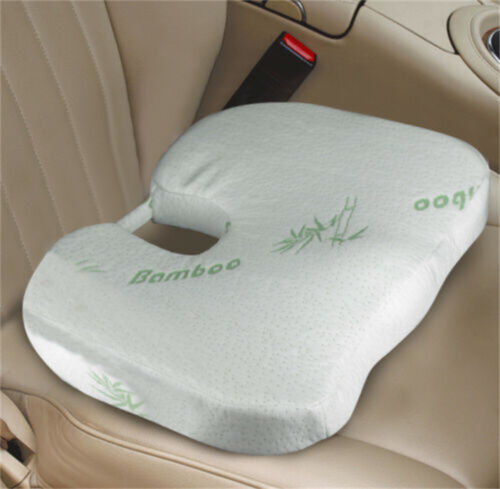 Bamboo Seat Memory Foam Cushion Hip Back Support Car Posture Coccyx Lumbar AU