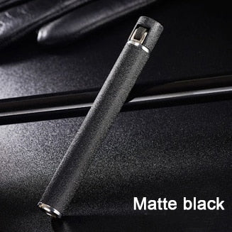 Mini Compact Torch Lighter Free Fire Butane Gas Metal Cigarette Shaped Lighter Grinding Wheel Pocket Lighter Smoking Accessories