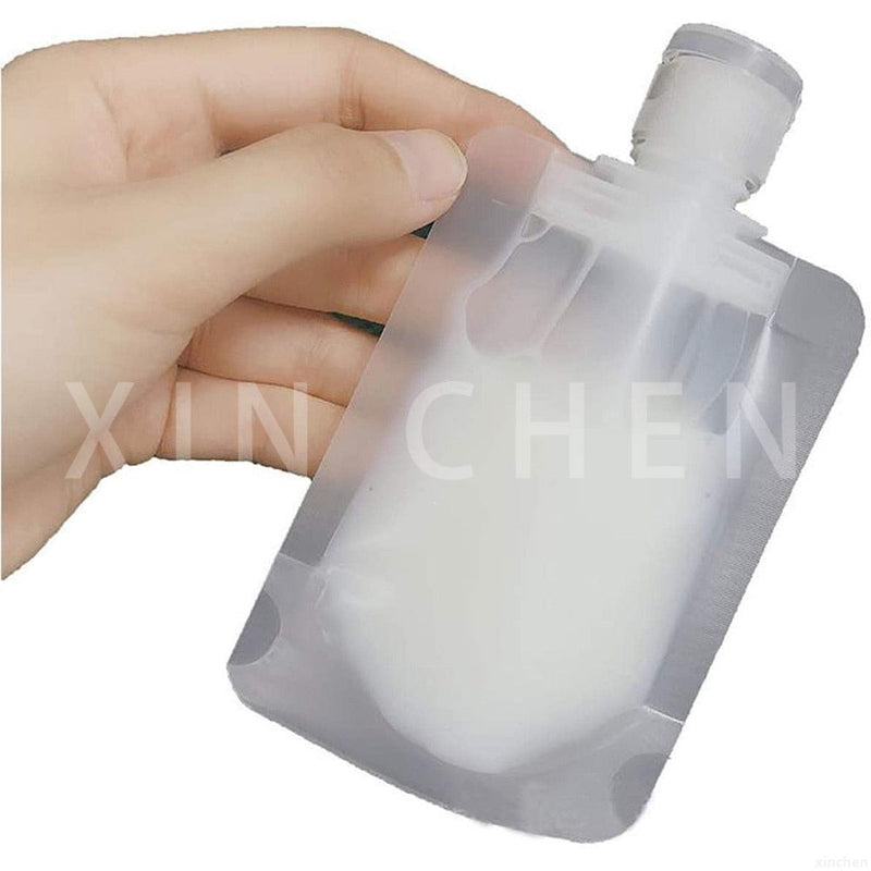 5/10pcs Transparent Flip Cap Packaging Bag Plastic Stand Up Spout Pouch Portable Travel Fluid Makeup Packing Bag 30ml 50ml 100ml