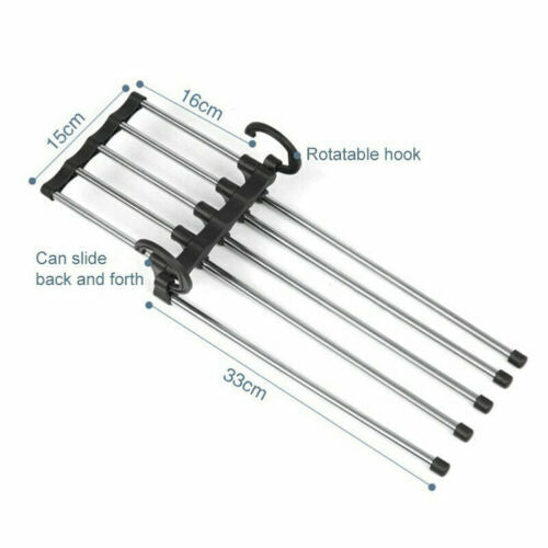 5 in 1 Pant rack shelves Stainless Steel Clothes Hangers Multi-functional Wardrobe Hot Sale Magic Hanger