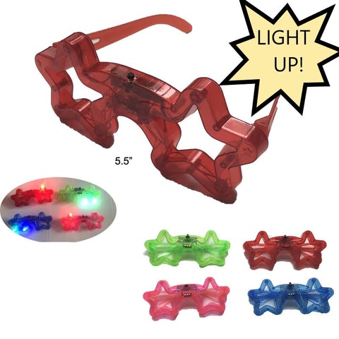 FLASHING LIGHT UP RAINBOW LED STAR GLASSES