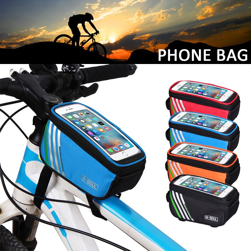 Waterproof Touch Screen Bicycle Bags Cycling Bike Front Frame Bag Tube Pouch Mobile Phone Storage Bag