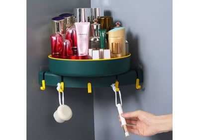 360° Rotating Corner Shelf Rack Bathroom Kitchen Triangle Shelves