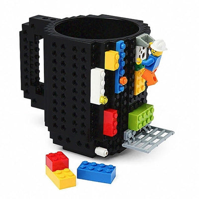 【Build-On Brick Mug!!】350ML Creative Mug Cups Milk Mug Cup for Milk Coffee Water Build-On Brick Type Water Holder Building Blocks Design Birthday Gift