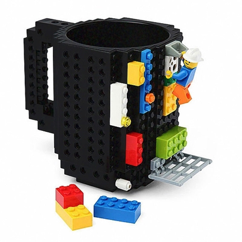【Build-On Brick Mug!!】350ML Creative Mug Cups Milk Mug Cup for Milk Coffee Water Build-On Brick Type Water Holder Building Blocks Design Birthday Gift