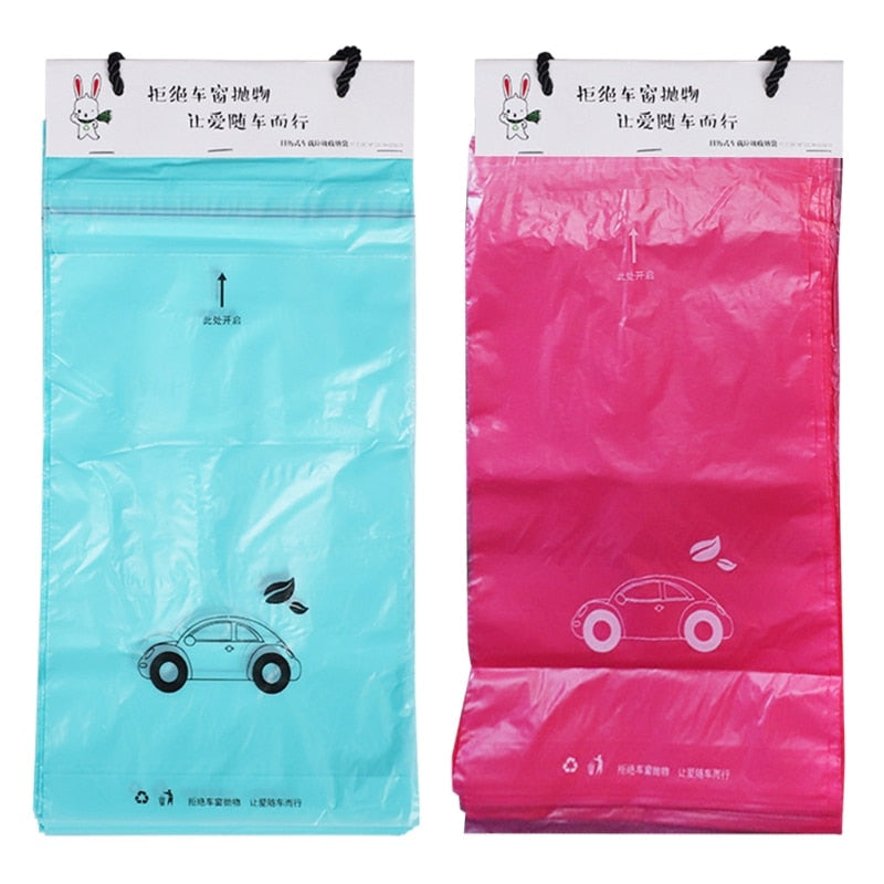 30/50pcs Car Trash Bags Self-Adhesive Garbage Bag Leakproof Rubbish Holder for Automotive Home