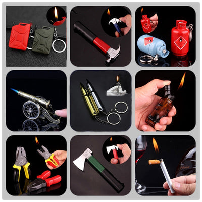 1pcs creative fashion mini metal lighter butane gas inflatable cigarettes tool Funny model smoking gift military