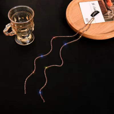 New Flashing Diamond Chain Hairpin Braided Hair Headdress Tassel Hairpin High Sense Temperament Dirty Braided Hairband