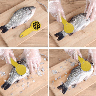 1PC Fish Skin Brush Scraping Fishing Scale Brush Cleaning Peeler Scaler Scraper Graters Fast Remove Fish knife Fast Remove