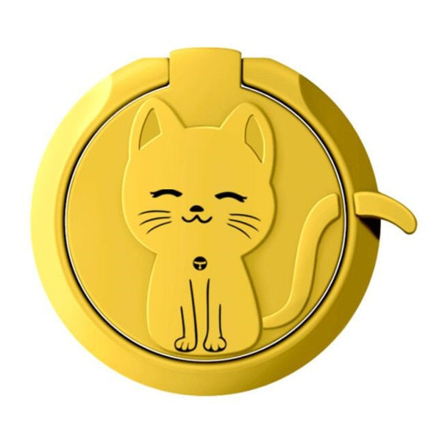 Circle Cat Liquid Feel Mobile Finger Ring Phone Stand Holder Car Bracket Phone Holder Stand Suporte Celular For iPhone All Phone