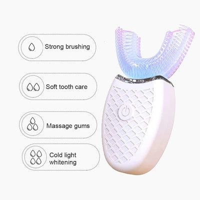 360 Degrees Soft U Type Tooth Brush Silicon Head Sonic Electric Toothbrush USB Charge Full Automatic Waterproof Teeth Whitening