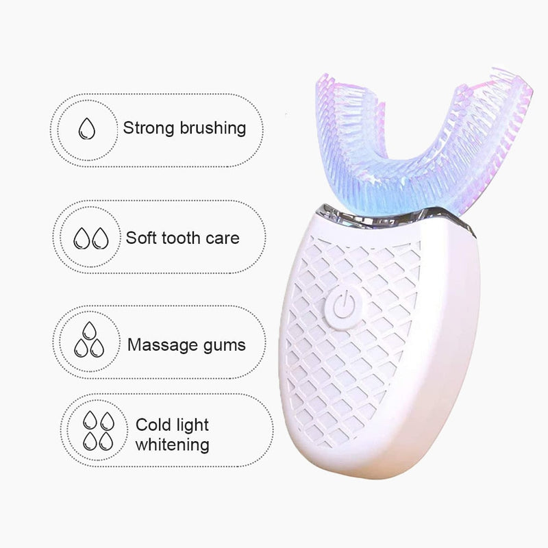 360 Degrees Soft U Type Tooth Brush Silicon Head Sonic Electric Toothbrush USB Charge Full Automatic Waterproof Teeth Whitening