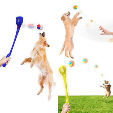 1 SET Dog Ball Launcher Stick Interactive Toy