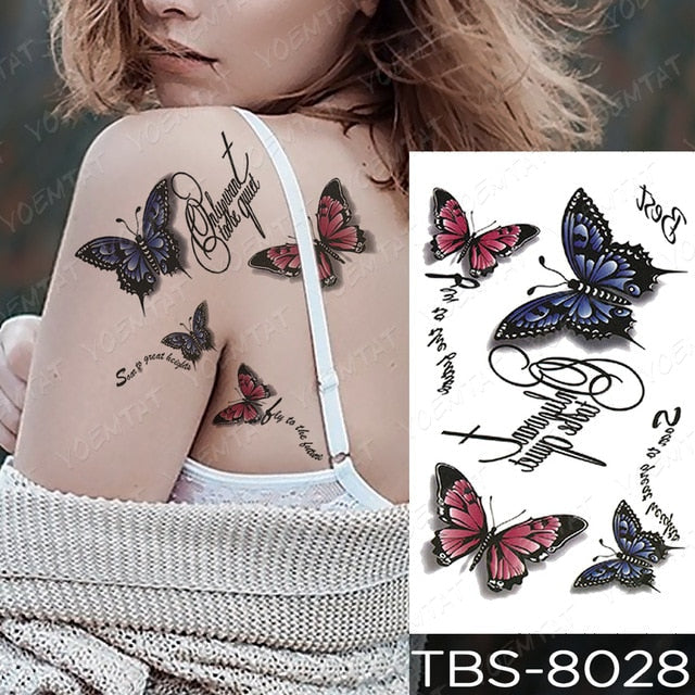 Waterproof Temporary Tattoo Sticker Chest Lace Henna Mandala Flash Tattoos Wolf Diamond Flower Body Art Arm Fake Tatoo Women Men