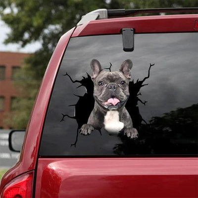 Funny Dog Head In The Crack Vinyl Car Stickers