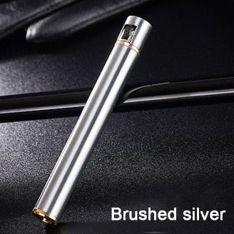 Mini Compact Torch Lighter Free Fire Butane Gas Metal Cigarette Shaped Lighter Grinding Wheel Pocket Lighter Smoking Accessories