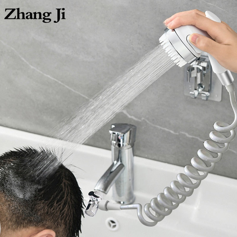 Zhangji Short Handheld Massage Comb Shower Head High Pressure  Water Saving Pet Faucet Beauty Salon ShowerHead Set Bathroom