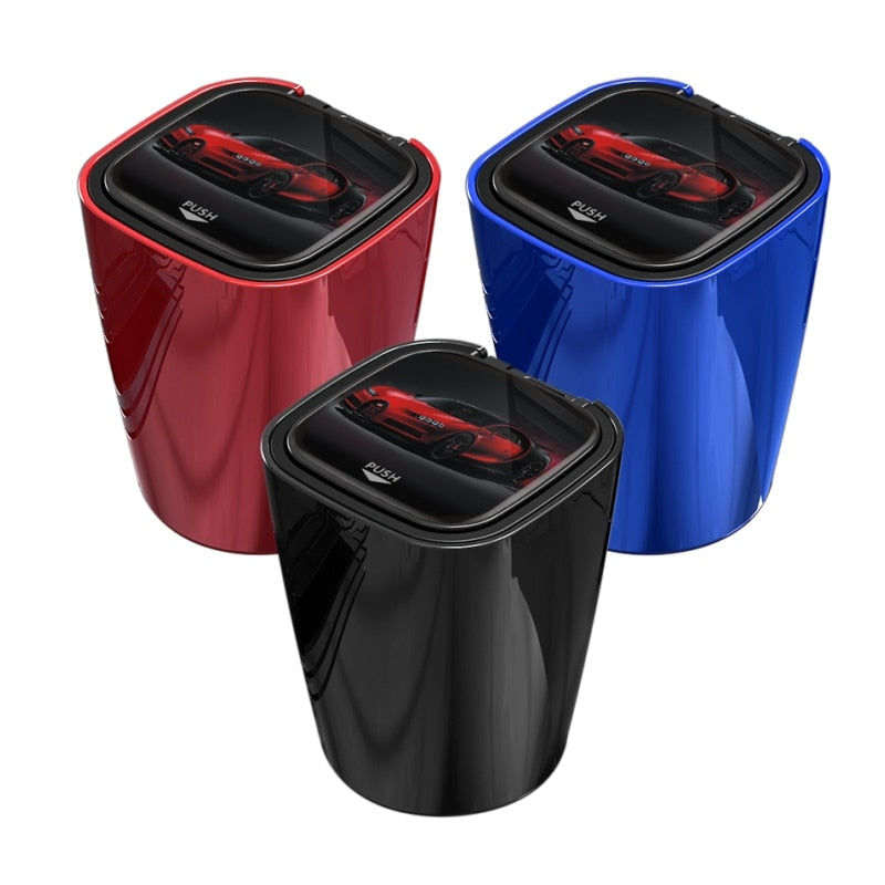 Car ashtray accessories multi function ashtray  With Blue LED Light cover automatic smoking car interior flame retardant