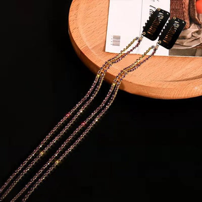 New Flashing Diamond Chain Hairpin Braided Hair Headdress Tassel Hairpin High Sense Temperament Dirty Braided Hairband