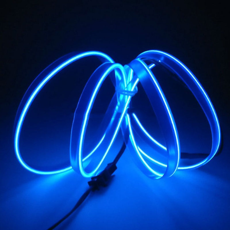 2m Blue LED Car Interior Decorative Atmosphere Wire Strip Light Accessories US