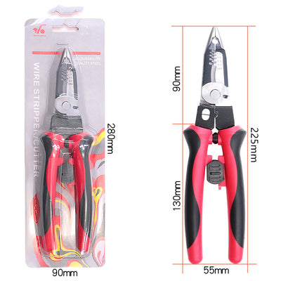 9-Inch Six-In-One Multifunctional Electrician's Pliers, Wire Stripper, Crimping Pliers