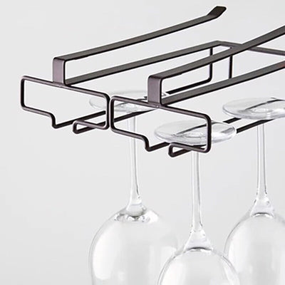 Wine Glass Rack Wall Mounted Stemware Inverted  Storage Shelf Under Cabinet No-punch Organizer Rack Drain Holder Kitchen Tools