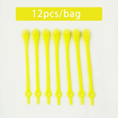 12pcs Coloured Silicone Easy On The Go No Tie Fitted Shoelaces For All Sneakers