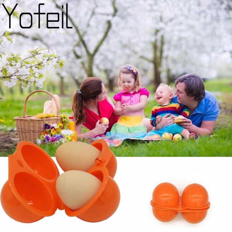 NEW Outdoor Camping Hiking Picnic kitchen For  Portable storage Case holder Plastic Container Convenient Two Eggs Box