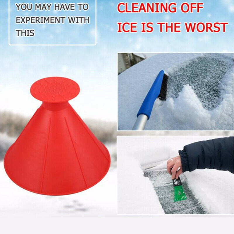 Magical Car Snow Ice Remover Scraper Tool Cleaner Universal Round Funnel