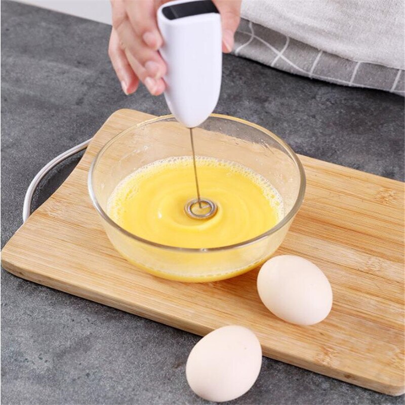 【HOT SALE】Portable Mini Electric Hand-held Handle Coffee Foaming Milk Frother Whisk Cream Mixer Latté Juice Blender Kitchen Tools Creative Egg Scrambler Eggs Mixing Maker