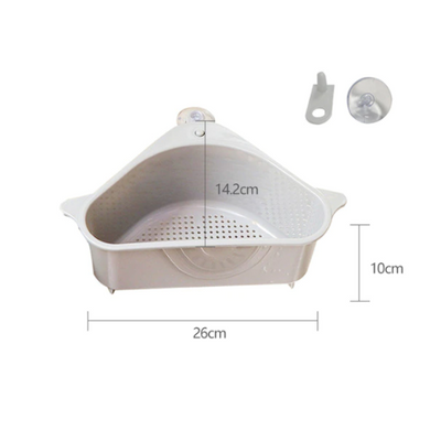 Multifunctional Corner Sink Drain Shelf Suction Cup Sink Drain Basket Bowl Sponge Holder Kitchen Bathroom Storage Organizer