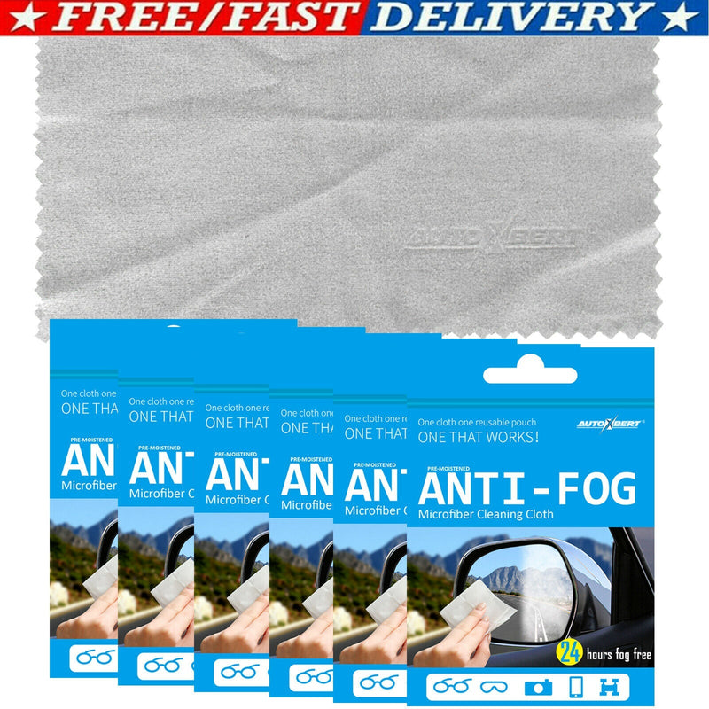 6Pc Anti Fog Glasses Cleaner Lens Wipe Cloth Eyeglasses Rearview Bathroom Mirror