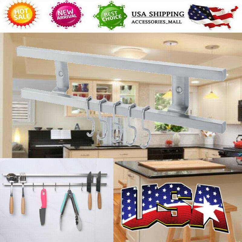 Wall-Mounted Magnetic Knife Storage Holder Chef Rack Strip Utensil Kitchen Rack