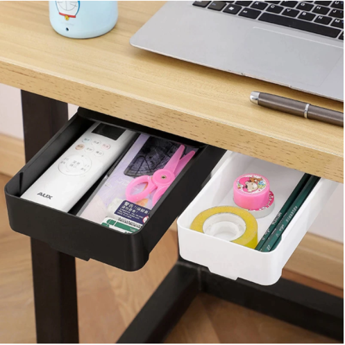 Punch Free Storage Rack Box Invisible Drawer Kitchen Cutlery Bedroom Desk Sundry Organizer for Cosmetics Stationery Pen Holder