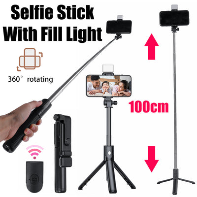 Extendable bluetooth Tripod Selfie Stick