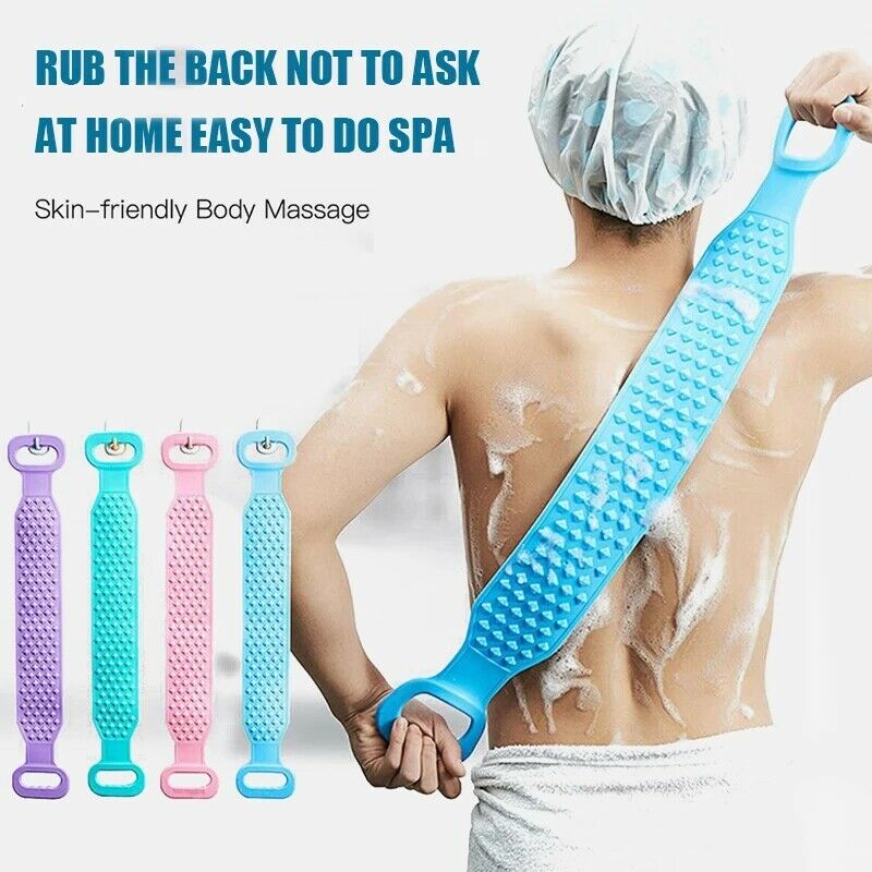 Silicone Bath Body Brush Bath Towels Exfoliating Back Scrubber Massage Shower