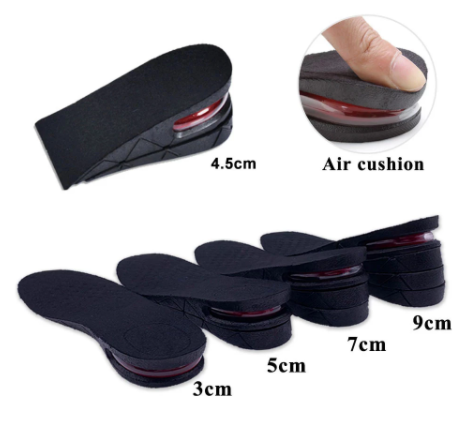 3-6cm Invisible Height Increase Insole Cushion Height Lift Adjustable Cut Shoe Heel Insert Taller Support Absorbant Foot Pad