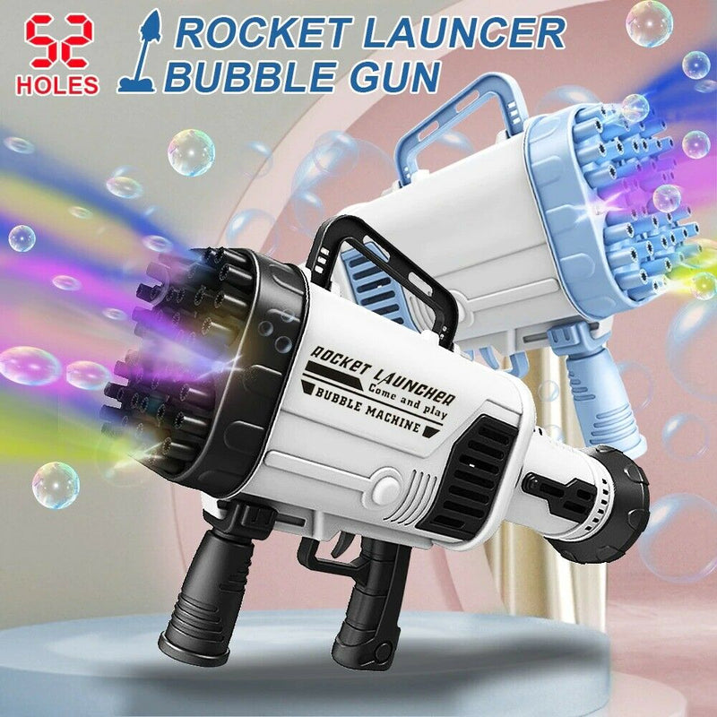 52-Holes Bubble Guns For Kids Electric Automatic Bubble Machine Rocket