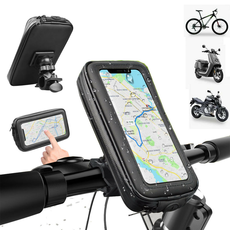 Motorcycle Bike Bicycle Handlebar Mount Holder Waterproof Cell Phone Bag Large