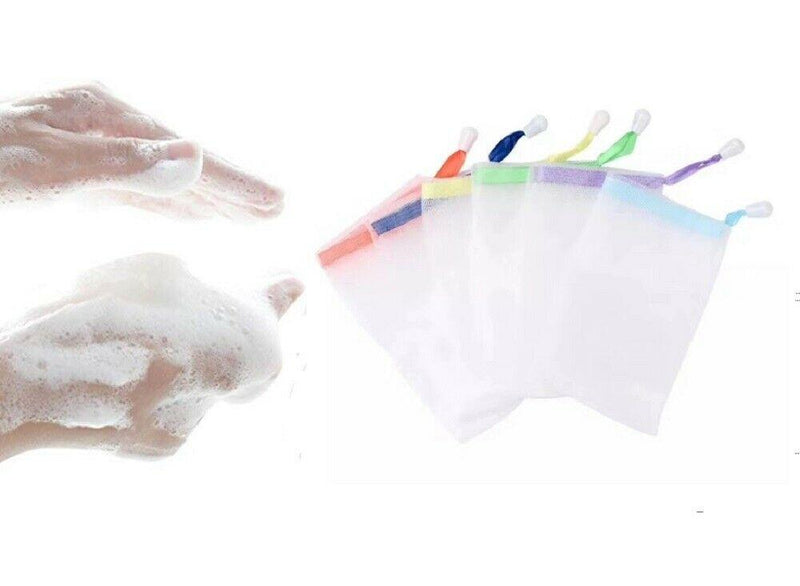 10 Pcs Soap Saver Bag Suds Bubbles Maker Sack Sock Pouch Holder Mesh Net Bags US