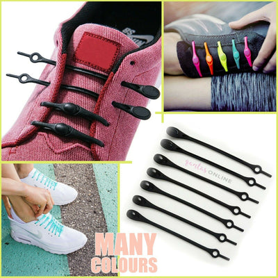 12pcs Coloured Silicone Easy On The Go No Tie Fitted Shoelaces For All Sneakers