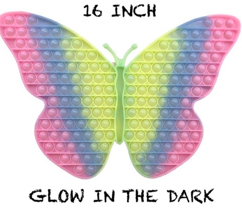 GLOW IN THE DARK BUTTERFLY BUBBLE POP IT SILICONE STRESS RELIEVER TOY