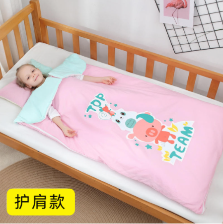 Baby Toddler Sleeping Bag Kids Nap Mat Bed Pad Anti-kick Quilt with Removable Sleeve Kindergarten Children Room Sleeping Sack