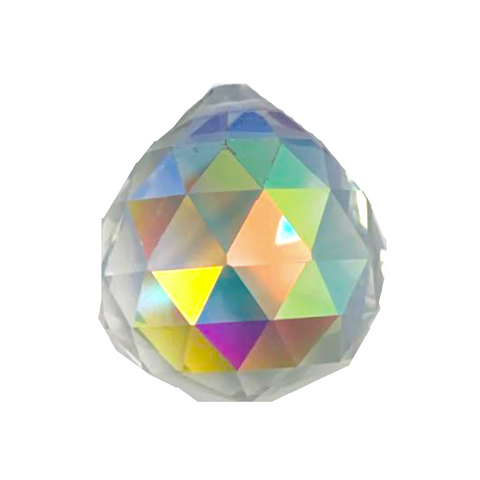 30mm CLEAR GLASS CRYSTAL PRISM RAINBOW LIGHT BALL