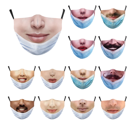 Funny Masque Spoof Men Women Unisex Adult Mask Popular Halloween Cospaly Adjustable Washable Dust-proof Protection Party Masks