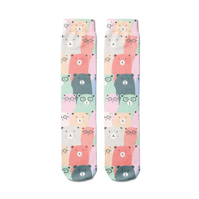 Funny Harajuku 3D Printing Cute Cartoon Panda Socks New Funny Men Women&#39;s Socks Novelty Kawaii Animal Avatar High Socks