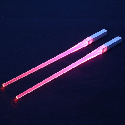 Creative 2pcs/Pal LED Lightsaber Chopsticks Light Up Durable Lightweight Kitchen Dinning Room Party Portable Food Safe Tableware