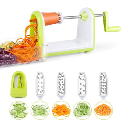 LMETJMA Spiralizer Vegetables Slicer Stainless Steel Vegetable Slicer Shredder Zucchini Noodle Maker Spaghetti Spiralizer