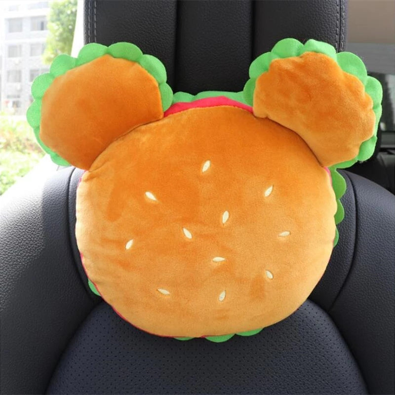 Creative Cute Cartoon Seat Lumbar Cushion Pillow Cute Hamburger Headrest Waist Rest Pillow